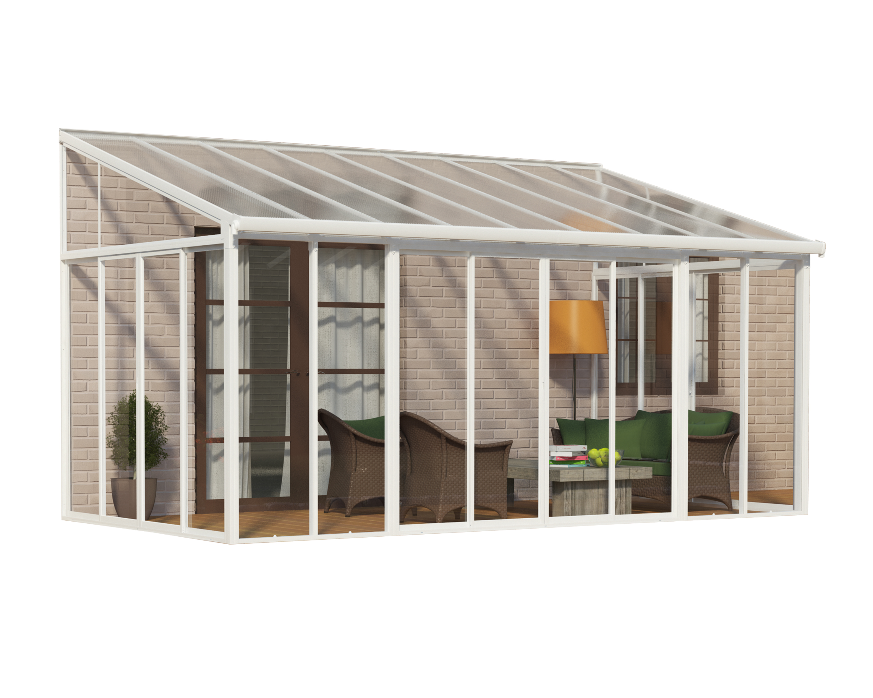 Chalet Jardin : Jardin D’hiver Fermé Aluminium & Polycarbonate Couv ...